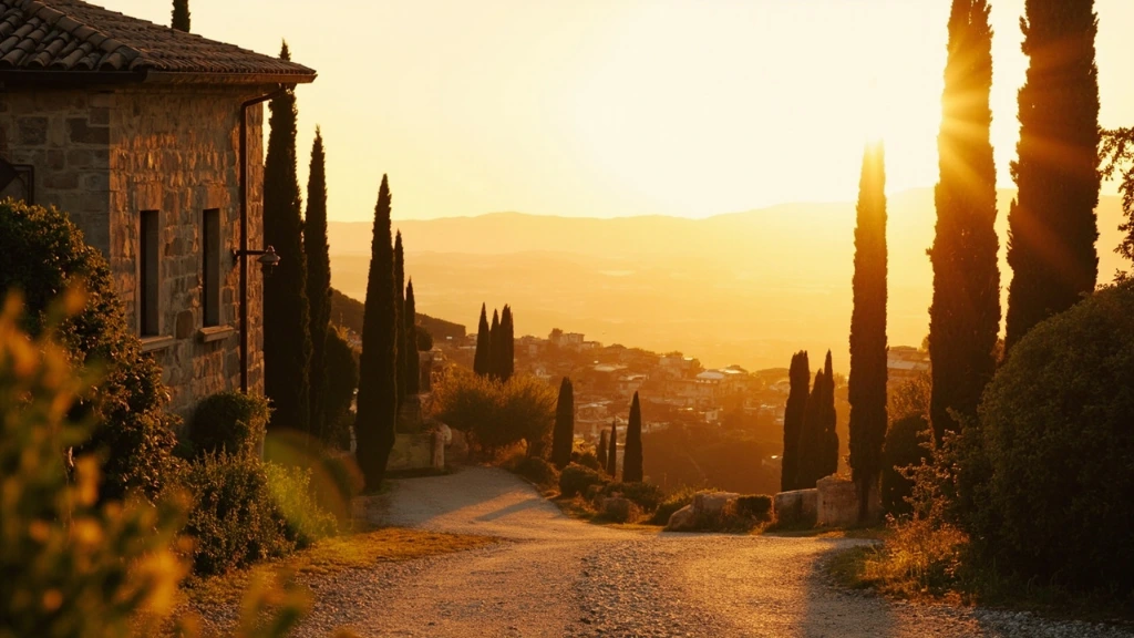 A Tuscan villa at golden hour